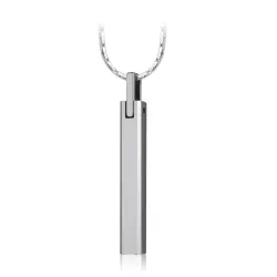 Klassieke hanger in de vorm van een stok - met ketting - wolfraam - unisexHalskettingen