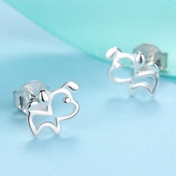 Small dog shaped earrings - 925 sterling silverEarrings