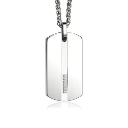 Tungsten hanger - met ingelegde steen - titanium stalen kettingKettingen