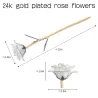 Rose dipped in 24k gold - with stand - birthday / Valentine's day / wedding giftArtificial flowers