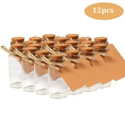 Mini glazen flesjes met kurk - hangende bruiloftsdecoratie - 25mlBruiloft