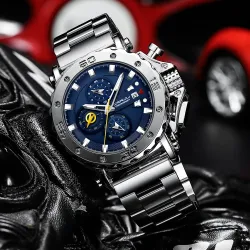 CRRJU - luxe herenhorloge - grote wijzerplaat - waterdicht - roestvrij staalHorloges