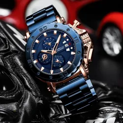 CRRJU - luxe herenhorloge - grote wijzerplaat - waterdicht - roestvrij staalHorloges