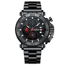 CRRJU - luxe herenhorloge - grote wijzerplaat - waterdicht - roestvrij staalHorloges