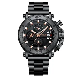 CRRJU - luxe herenhorloge - grote wijzerplaat - waterdicht - roestvrij staalHorloges