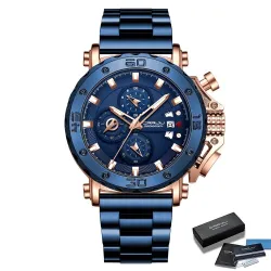 CRRJU - luxe herenhorloge - grote wijzerplaat - waterdicht - roestvrij staalHorloges