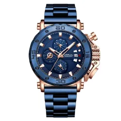CRRJU - luxe herenhorloge - grote wijzerplaat - waterdicht - roestvrij staalHorloges