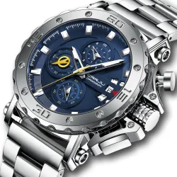 CRRJU - luxe herenhorloge - grote wijzerplaat - waterdicht - roestvrij staalHorloges