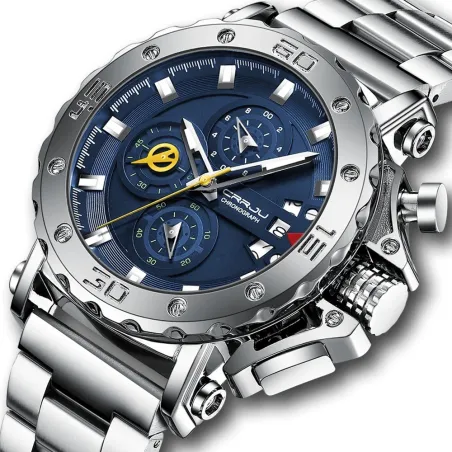 CRRJU - luxe herenhorloge - grote wijzerplaat - waterdicht - roestvrij staalHorloges