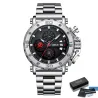 CRRJU - luxe herenhorloge - grote wijzerplaat - waterdicht - roestvrij staalHorloges