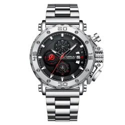 CRRJU - luxe herenhorloge - grote wijzerplaat - waterdicht - roestvrij staalHorloges