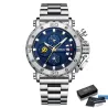 CRRJU - luxe herenhorloge - grote wijzerplaat - waterdicht - roestvrij staalHorloges