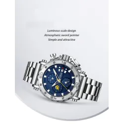 CRRJU - luxe herenhorloge - grote wijzerplaat - waterdicht - roestvrij staalHorloges