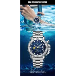 CRRJU - luxe herenhorloge - grote wijzerplaat - waterdicht - roestvrij staalHorloges