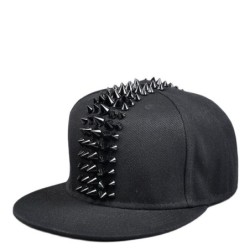 Trendy baseball cap - flat snapback - with rivets - Hip Hop / Punk / Rock styleHats & Caps