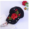 Fashionable baseball cap - with embroidered roses / crystals / studsHats & Caps