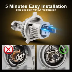Car / motorcycle LED bulb - 6000K - CSP chip - H1 / H3 / H7 / H11 / H4/9003/HB2 Hi/Lo / 9006/HB4 - 2 piecesH1