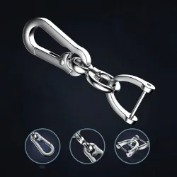 Metalen sleutelhanger - 360 graden draaibaar - afneembaar - D-vormSleutelhangers
