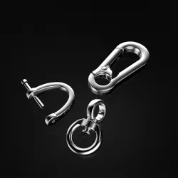 Metalen sleutelhanger - 360 graden draaibaar - afneembaar - D-vormSleutelhangers