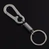 Metalen sleutelhanger - met veer / gesp - roestvrij staal - 10.5cmSleutelhangers