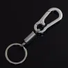 Metalen sleutelhanger - met veer / gesp - roestvrij staal - 10.5cmSleutelhangers