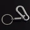 Metalen sleutelhanger - met veer / gesp - roestvrij staal - 10.5cmSleutelhangers