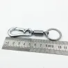 Metalen sleutelhanger - met veer / gesp - roestvrij staal - 10.5cmSleutelhangers