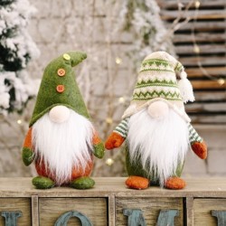 Knitted faceless green Santa Claus - Christmas decorationChristmas