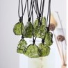 Natural green moldavite stone - crystal glass - with necklaceNecklaces
