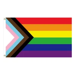 Hangende banner - vlag - LGBT / transgender / panseksueel / vooruitgang / PRIDE / regenboogStickers