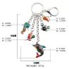 Enamel ocean animals - dolphin / crab / seahorse - keychainKeyrings
