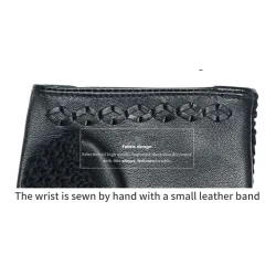 Luxurious sheepskin gloves - knitted - half fingers designGloves