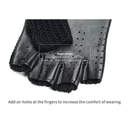 Luxurious sheepskin gloves - knitted - half fingers designGloves
