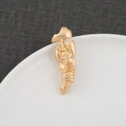 Retro gouden broche - asymmetrische abstractBroches
