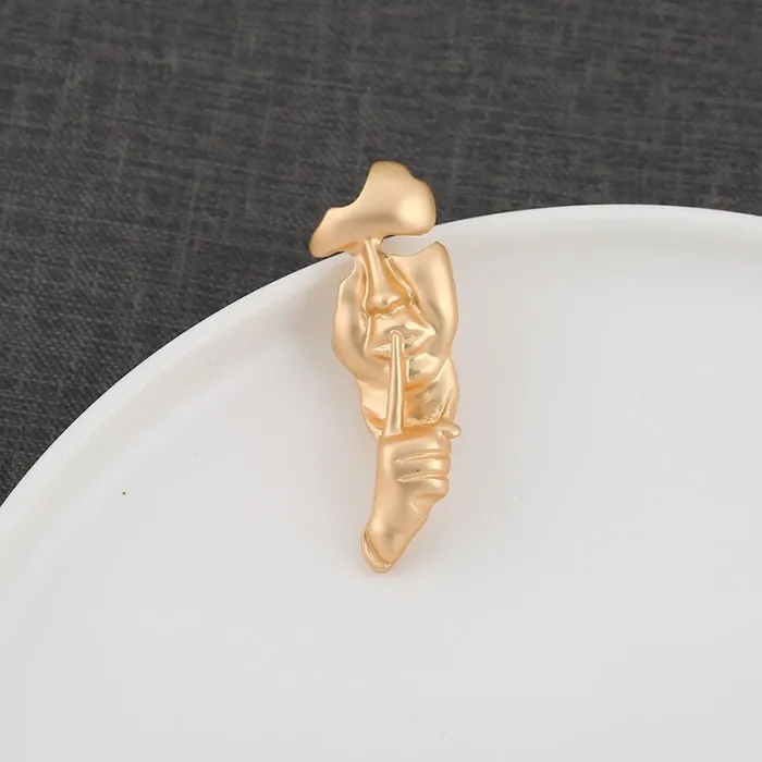 Retro gouden broche - asymmetrische abstractBroches
