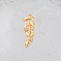 Retro golden brooch - asymmetric abstractBrooches