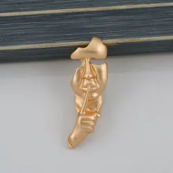 Retro gouden broche - asymmetrische abstractBroches