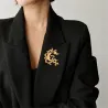 Retro mat gouden broche - abstracte rechthoekige vormBroches