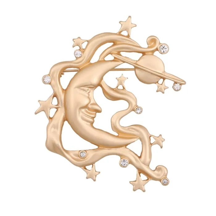 Retro mat gouden broche - abstracte rechthoekige vormBroches