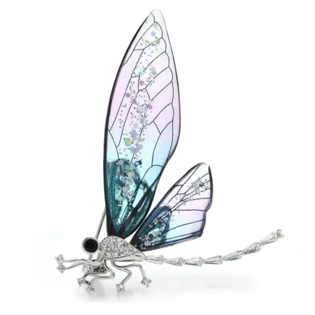 Elegante broche - met transparante libel / kristallenBroches