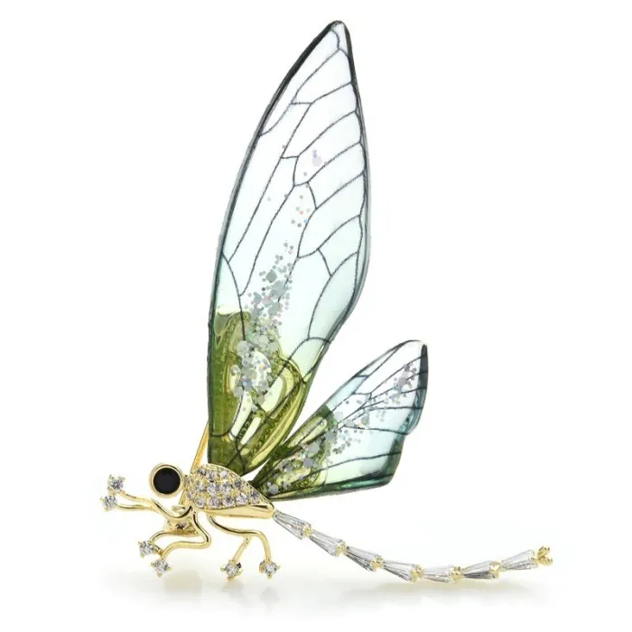 Elegante broche - met transparante libel / kristallenBroches