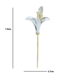 Elegante broche met leliebloemBroches