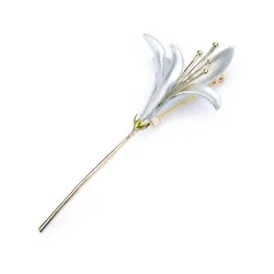 Elegante broche met leliebloemBroches