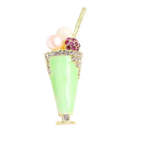 Broche in de vorm van een ijsje - met parels/kristallenBroches