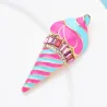Roze streep ijsvormige broche - met kristallenBroches