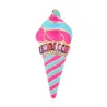 Pink stripe ice cream shaped brooch - with crystalsBrooches