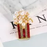 Parelpopcorn broche - met strass steentjesBroches