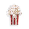 Pearl popcorn shaped brooch - with rhinestonesBrooches