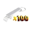 Aluminium blik-/flesopener - met sleutelhanger - gratis gravure op maat - 100 stuksBar producten