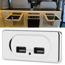 Dubbele USB-lader - stopcontact - met blauwe LED-indicator - voor auto / caravan - 5V/3.1AInterieur accessoires